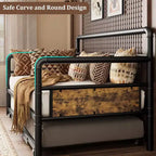 Cadre de lit de repos métallique Acekool Twin Size, lit robuste pour salon, chambre à coucher ou chambre d'amis
