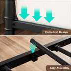 Cadre de lit de repos métallique Acekool Twin Size, lit robuste pour salon, chambre à coucher ou chambre d'amis