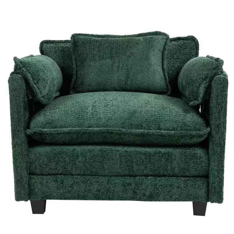 Chic Crate - Canapé-lit convertible Boucle avec pouf - Couchage de 140 cm de large, coussins profonds et accoudoirs épais - Salon/Chambre à coucher - 3 couleurs luxueuses