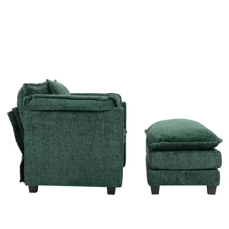 Chic Crate - Canapé-lit convertible Boucle avec pouf - Couchage de 140 cm de large, coussins profonds et accoudoirs épais - Salon/Chambre à coucher - 3 couleurs luxueuses