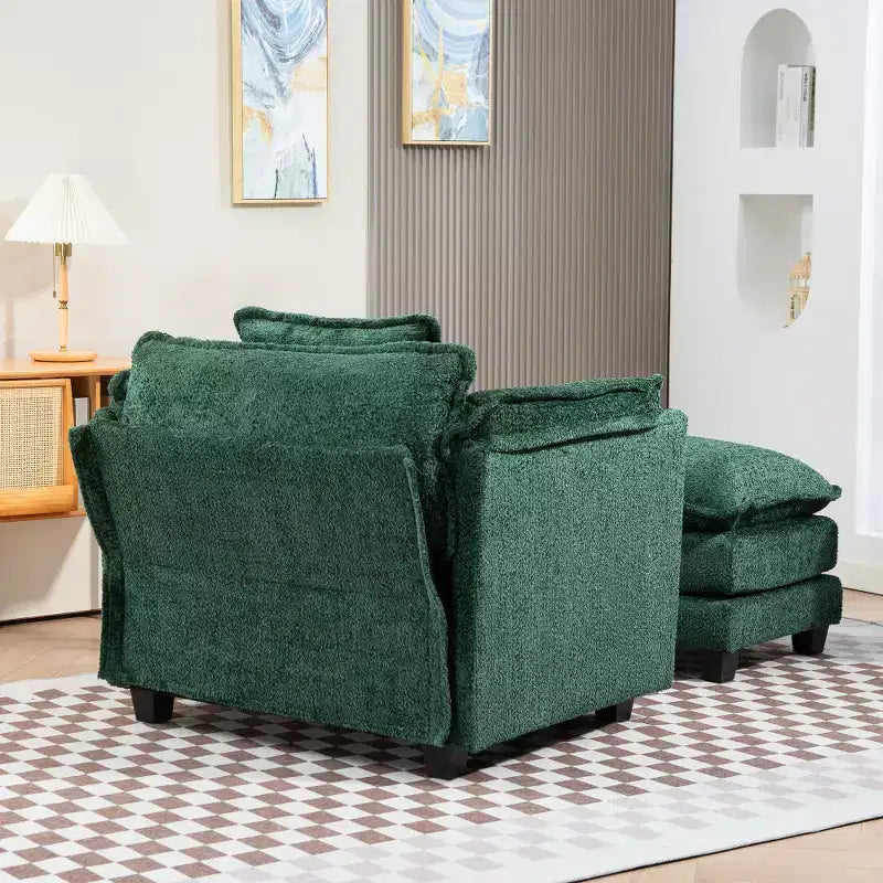 Chic Crate - Canapé-lit convertible Boucle avec pouf - Couchage de 140 cm de large, coussins profonds et accoudoirs épais - Salon/Chambre à coucher - 3 couleurs luxueuses
