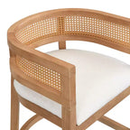 Christopher Knight Home Marie Tabourets de bar contemporains en bois d'hévéa rembourrés avec dossier incurvé en rotin (Lot de 2)