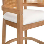 Christopher Knight Home Marie Tabourets de bar contemporains en bois d'hévéa rembourrés avec dossier incurvé en rotin (Lot de 2)