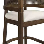 Christopher Knight Home Marie Tabourets de bar contemporains en bois d'hévéa rembourrés avec dossier incurvé en rotin (Lot de 2)