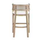 Christopher Knight Home Marie Tabourets de bar contemporains en bois d'hévéa rembourrés avec dossier incurvé en rotin (Lot de 2)