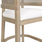 Christopher Knight Home Marie Tabourets de bar contemporains en bois d'hévéa rembourrés avec dossier incurvé en rotin (Lot de 2)