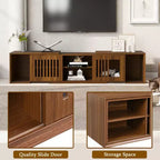 Meuble TV pour chat Meuble TV extensible Meuble TV cache litière, Meuble respectueux des chats, Moderne du milieu du siècle, Noyer-ModernLuxe
