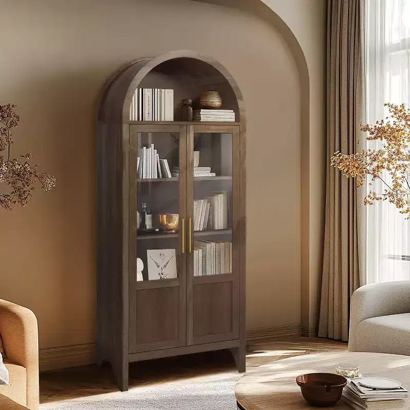 Vatros Arched Cabinet Wooden Display Cabinet