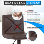 BestMassage Tabouret de bar moderne Pivotant Lot de 2 Tabourets de comptoir réglables en hauteur