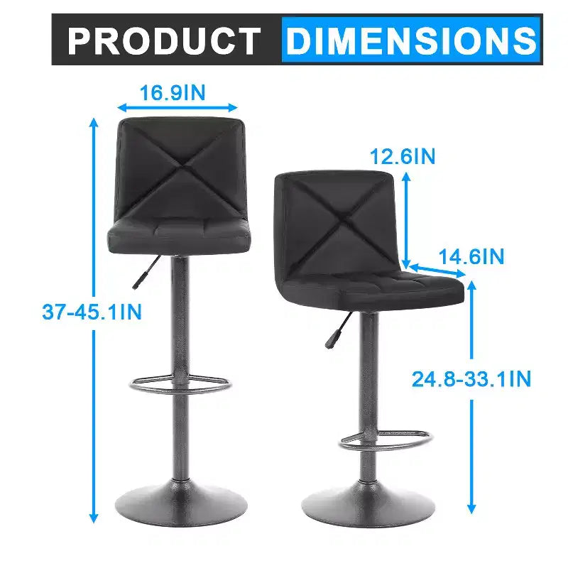 BestMassage Tabouret de bar moderne Pivotant Lot de 2 Tabourets de comptoir réglables en hauteur