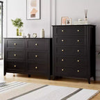 Commode Garvee à 5 tiroirs, commode en bois de style fermier pour vêtements, grande commode de rangement, pour salon, placard, couloir