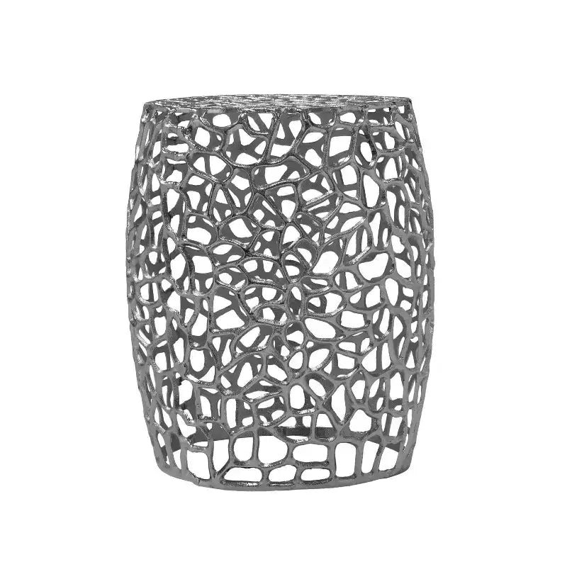 Christopher Knight Home Theresa Table d'appoint en aluminium en forme de tambour, style moderne