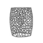 Christopher Knight Home Theresa Table d'appoint en aluminium en forme de tambour, style moderne
