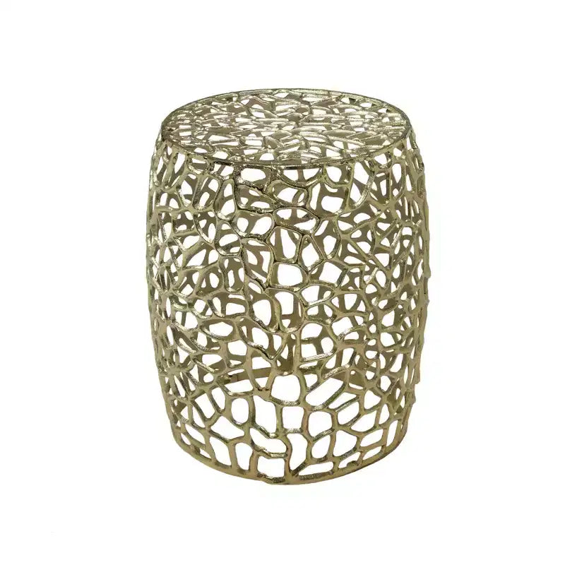 Christopher Knight Home Theresa Table d'appoint en aluminium en forme de tambour, style moderne