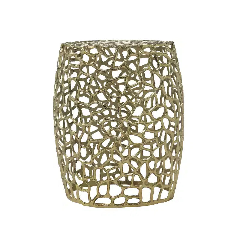 Christopher Knight Home Theresa Table d'appoint en aluminium en forme de tambour, style moderne