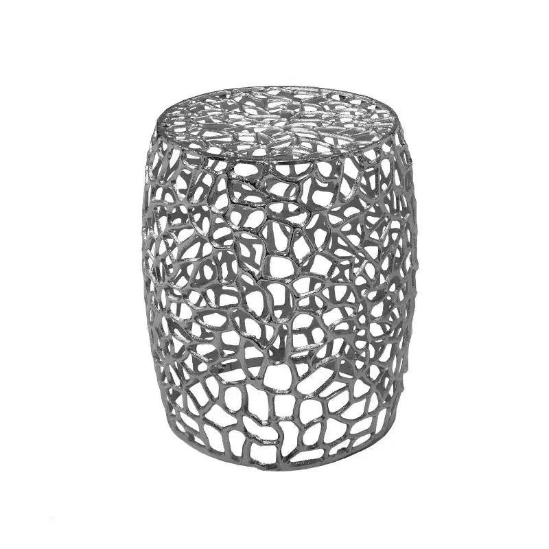 Christopher Knight Home Theresa Table d'appoint en aluminium en forme de tambour, style moderne