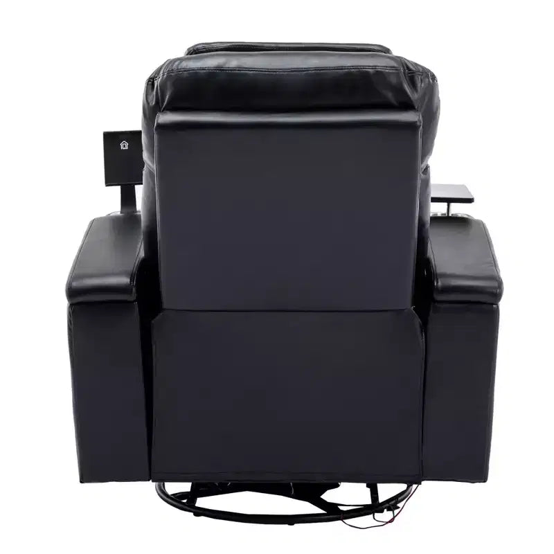 Fauteuil inclinable pivotant 270° avec lumières LED, plateau rotatif 360° et port USB - Fauteuil électrique de cinéma maison pour salon
