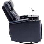 Fauteuil inclinable pivotant 270° avec lumières LED, plateau rotatif 360° et port USB - Fauteuil électrique de cinéma maison pour salon