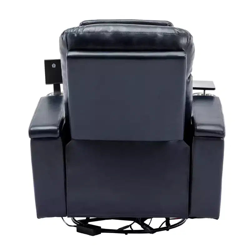 Fauteuil inclinable pivotant 270° avec lumières LED, plateau rotatif 360° et port USB - Fauteuil électrique de cinéma maison pour salon