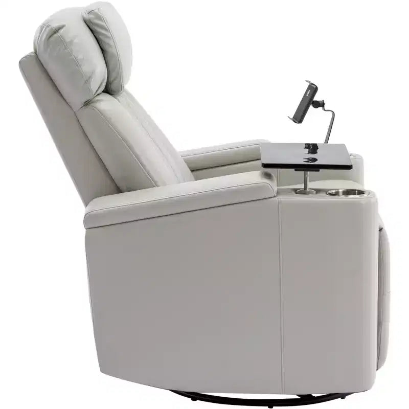 Fauteuil inclinable pivotant 270° avec lumières LED, plateau rotatif 360° et port USB - Fauteuil électrique de cinéma maison pour salon