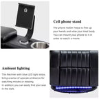 Fauteuil inclinable pivotant 270° avec lumières LED, plateau rotatif 360° et port USB - Fauteuil électrique de cinéma maison pour salon