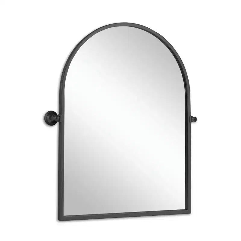 Miroir suspendu avec cadre noir, motif arche à angle droit en fer, 91x61x4cm