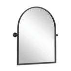 Miroir suspendu avec cadre noir, motif arche à angle droit en fer, 91x61x4cm