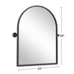 Miroir suspendu avec cadre noir, motif arche à angle droit en fer, 91x61x4cm