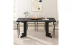 71 Grande table à manger pour 6 à 8 personnes, table de salle à manger moderne avec pieds en bois uniques, table à manger rectangulaire pour cuisine, salle à manger et salon
