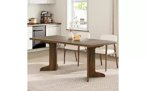71 Large Dining Table for 6 to 8 People, Modern Dinner Table with Unique Wooden Legs, Rectangle Dining Table for Kitchen, Dining Room & Living Room