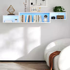 Meuble TV flottant mural à LED CLIHOME, meubles de rangement décoratifs avec station de charge