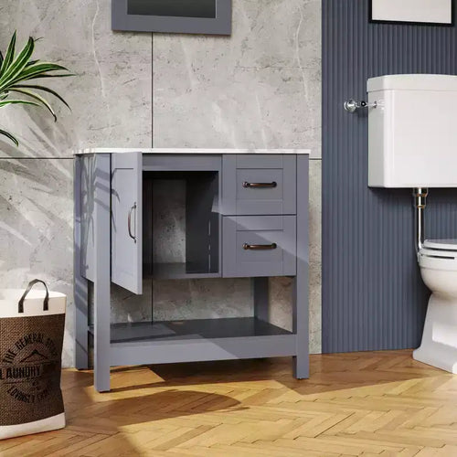 Meuble-lavabo de 30 po gris / Miroir et dessus seulement