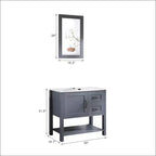 Meuble-lavabo de 30 po gris / Miroir et dessus seulement