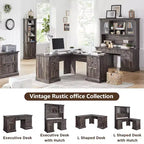 SinCiDo Bureau d'angle en L de 60 pouces, bureau d'ordinateur de style rustique avec station de charge, meuble de rangement pour dossiers, tiroir, bureau d'étude