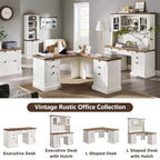 SinCiDo Bureau d'angle en L de 60 pouces, bureau d'ordinateur de style rustique avec station de charge, meuble de rangement pour dossiers, tiroir, bureau d'étude