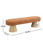 Banc de salle à manger multifonctionnel moderne Christopher Knight Home Hermose 64 en tissu bouclé