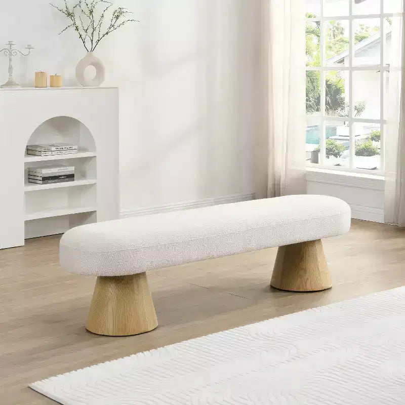 Banc de salle à manger multifonctionnel moderne Christopher Knight Home Hermose 64 en tissu bouclé