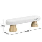 Banc de salle à manger multifonctionnel moderne Christopher Knight Home Hermose 64 en tissu bouclé