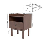 Table de chevet à double niveau Roundhill Furniture Wyller, table d'appoint, finition noyer naturel