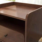 Table de chevet à double niveau Roundhill Furniture Wyller, table d'appoint, finition noyer naturel