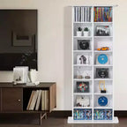 Meuble de rangement multimédia VEVOR, étagère DVD à 8 niveaux pouvant contenir jusqu'à 464 CD, étagères CD réglables à 16 compartiments, protège et organise la musique et les films