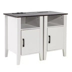 VEVOR Farmhouse End Table Set of 2, Nightstand with Charging Station, 3 Tiers Side Table with Storage Cabinet, End Table with USB Ports and Outlets