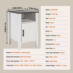 VEVOR Table d'appoint de ferme, lot de 2, table de chevet avec station de recharge, table d'appoint à 3 niveaux avec armoire de rangement, table d'appoint avec ports USB et prises