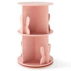Costway Étagère à livres rotative pour enfants, 2 niveaux, autoportante, présentoir de rangement rotatif à 360°, blanc/rose