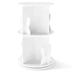 Costway Étagère à livres rotative pour enfants, 2 niveaux, autoportante, présentoir de rangement rotatif à 360°, blanc/rose