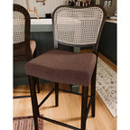 Tabouret de bar Maven Lane Vera avec revêtement en tissu, hauteur d'assise de 79 cm