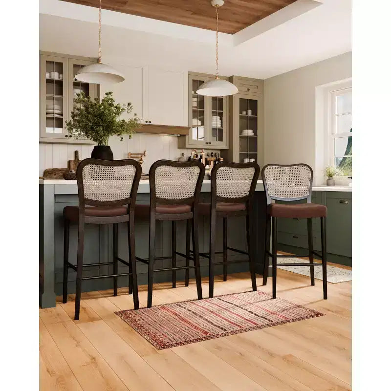 Tabouret de bar Maven Lane Vera avec revêtement en tissu, hauteur d'assise de 79 cm