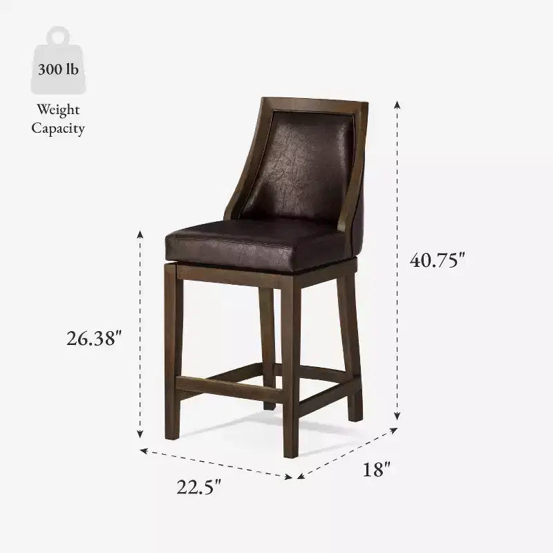 Tabouret de comptoir Maven Lane Vienna avec similicuir 26 po