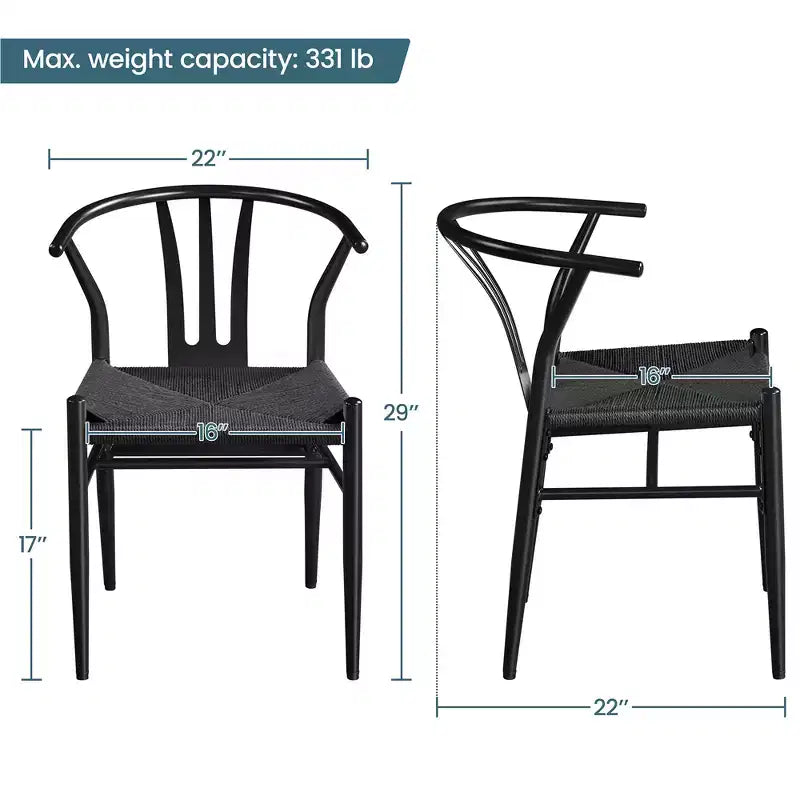 Yaheetech Lot de 4 Fauteuils Modernes avec Dossier Ouvert