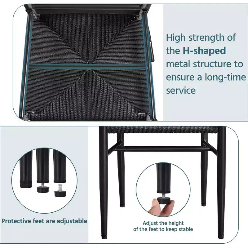 Yaheetech Lot de 4 Fauteuils Modernes avec Dossier Ouvert